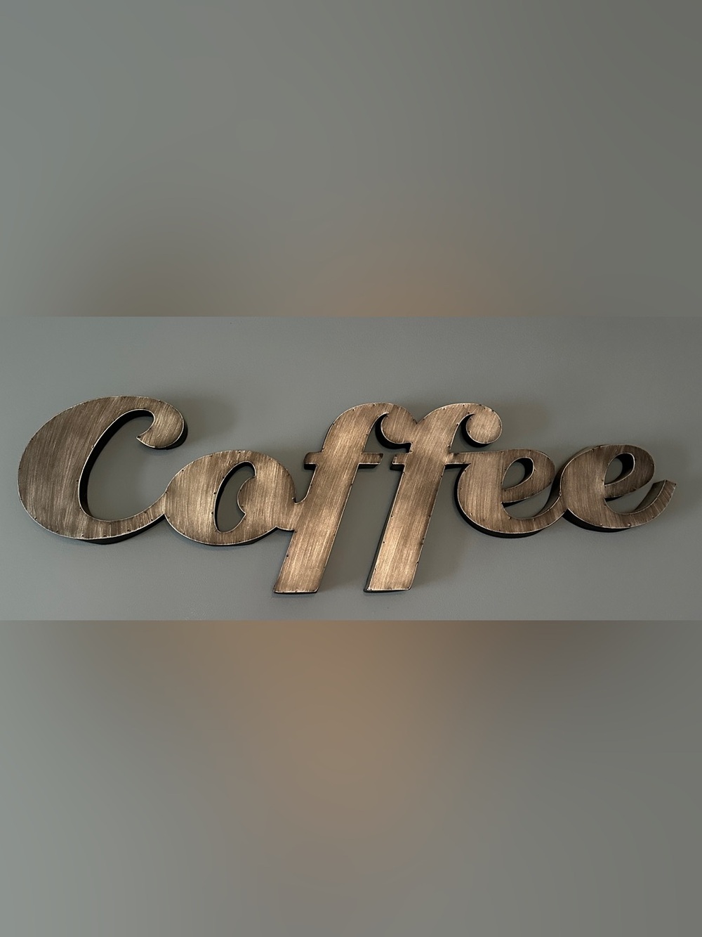 Decorative Metallic Wall Word Accent in Brushed pewter Color